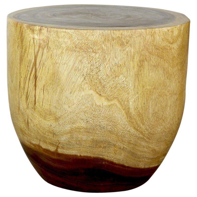 Haussmann Oval Drum 20" Dia - Antique Oak | End Tables | Modishstore-2