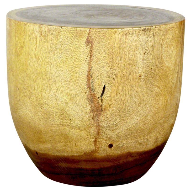 Haussmann Oval Drum 20" Dia - Antique Oak | End Tables | Modishstore-3