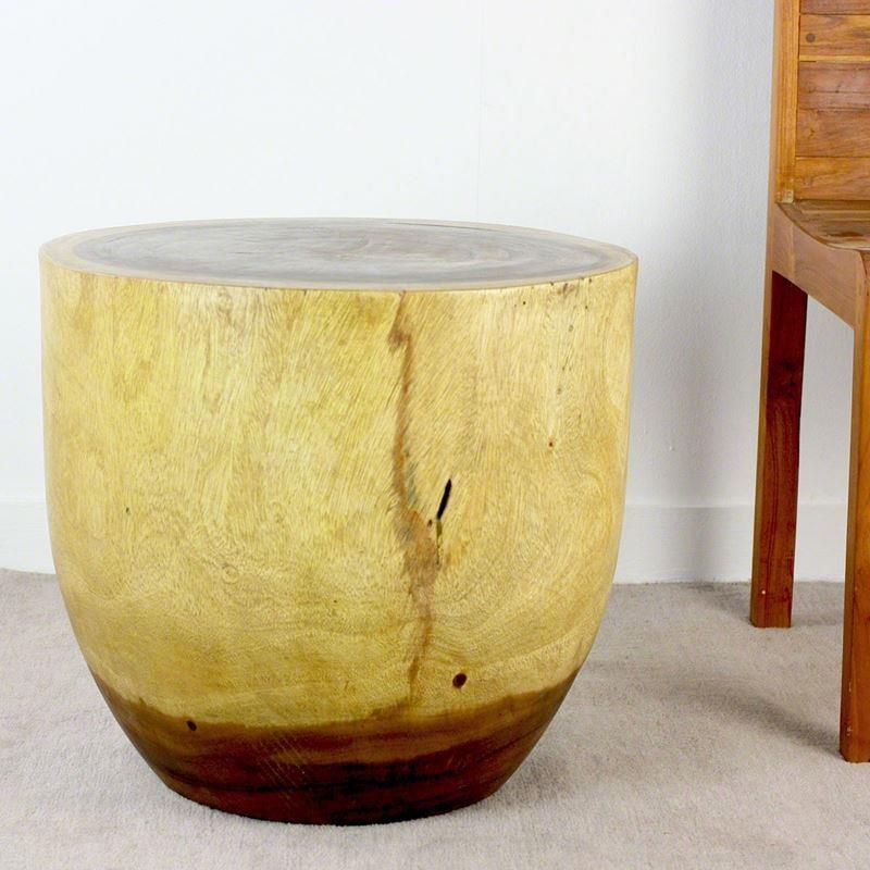 Haussmann Oval Drum 20" Dia - Antique Oak | End Tables | Modishstore