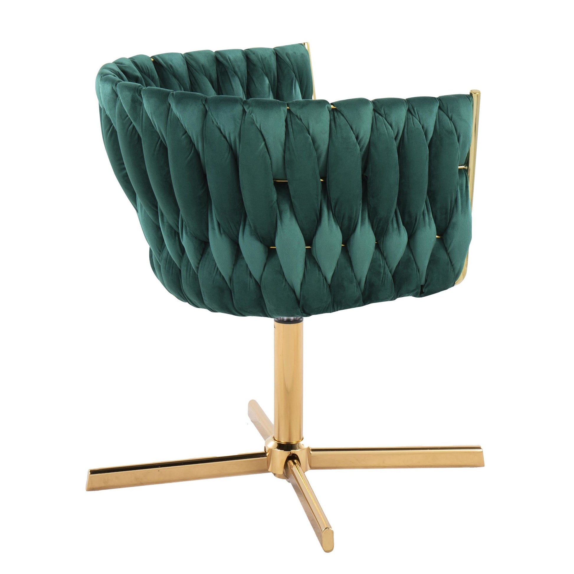Braided Renee Swivel Accent Chair Green By LumiSource | Accent Chairs | Modishstore - 5