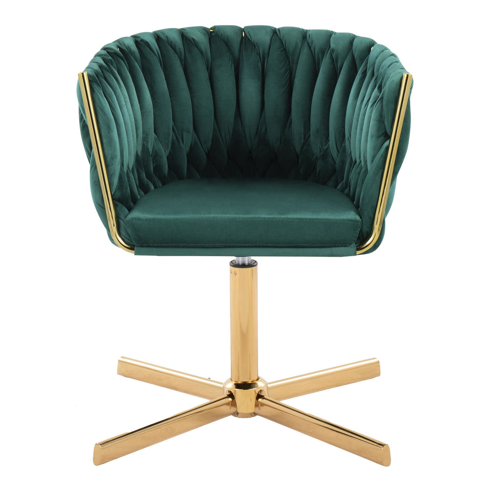 Braided Renee Swivel Accent Chair Green By LumiSource | Accent Chairs | Modishstore - 7