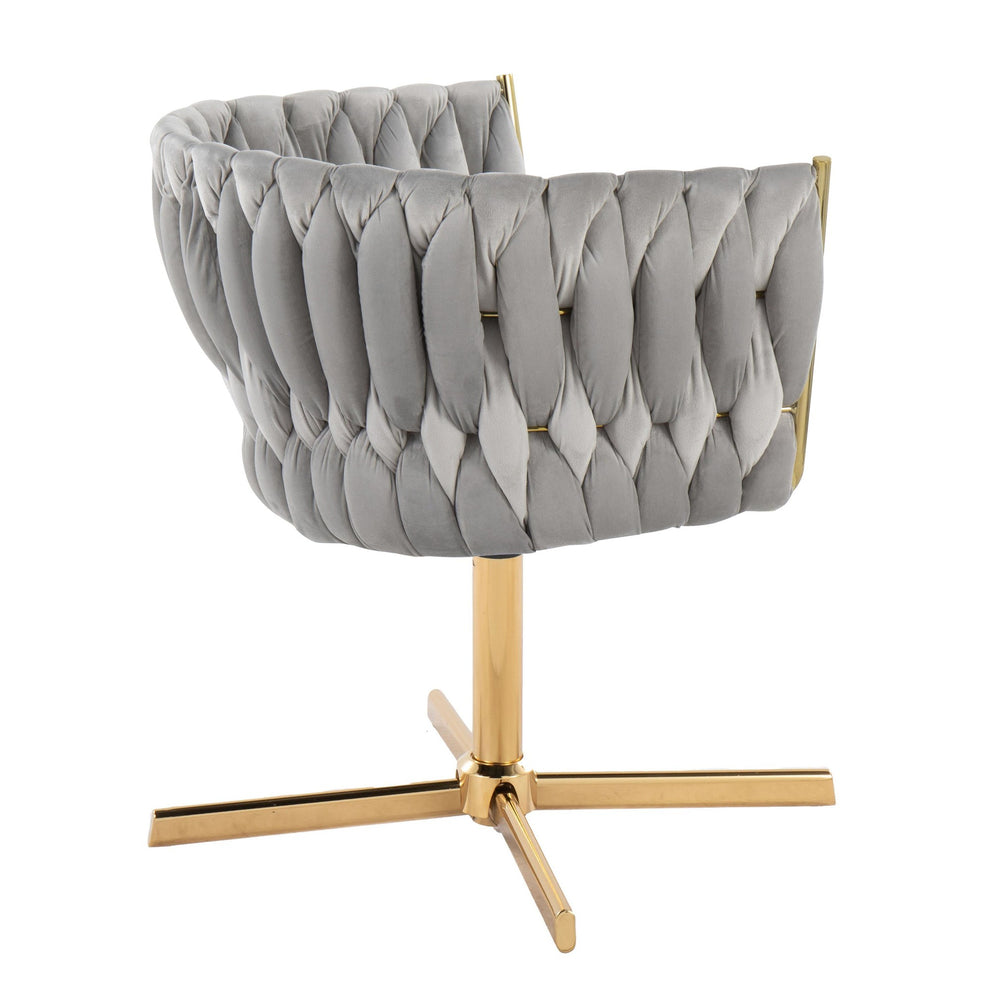 Braided Renee Swivel Accent Chair Green By LumiSource | Accent Chairs | Modishstore - 12