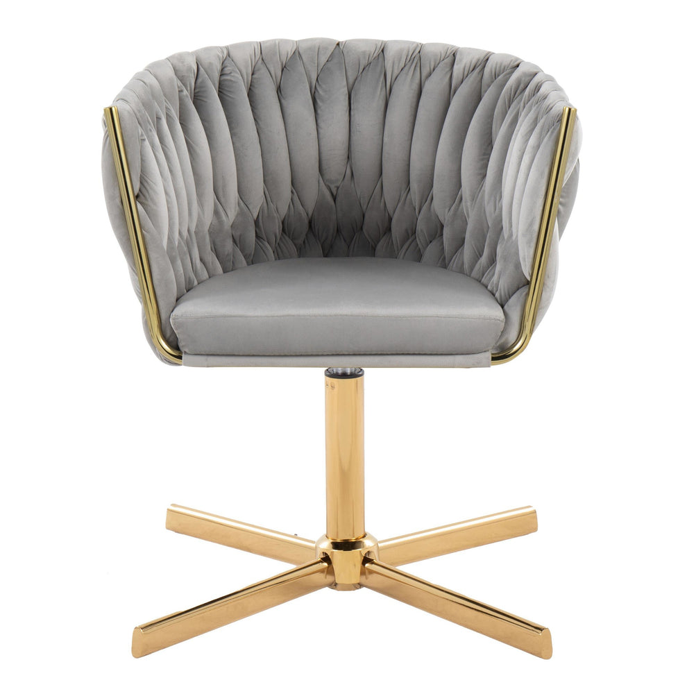 Braided Renee Swivel Accent Chair Green By LumiSource | Accent Chairs | Modishstore - 14