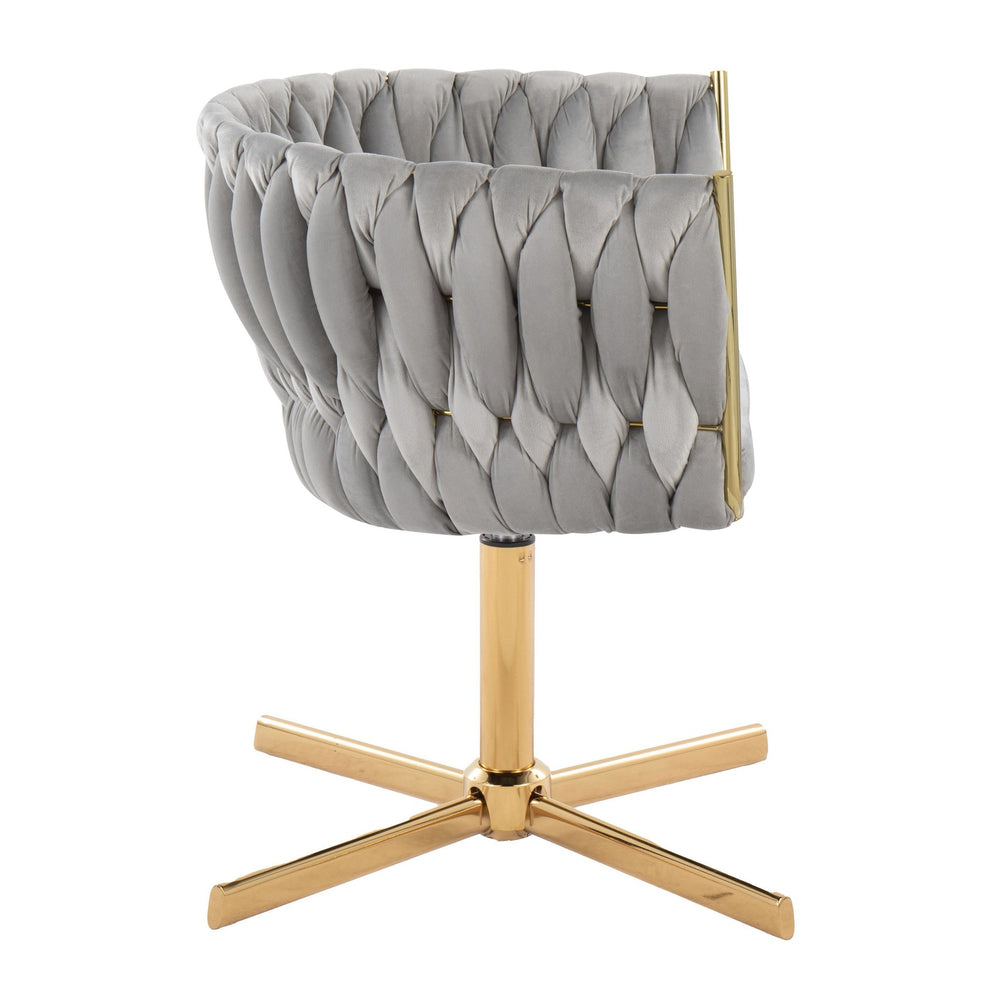 Braided Renee Swivel Accent Chair Green By LumiSource | Accent Chairs | Modishstore - 11