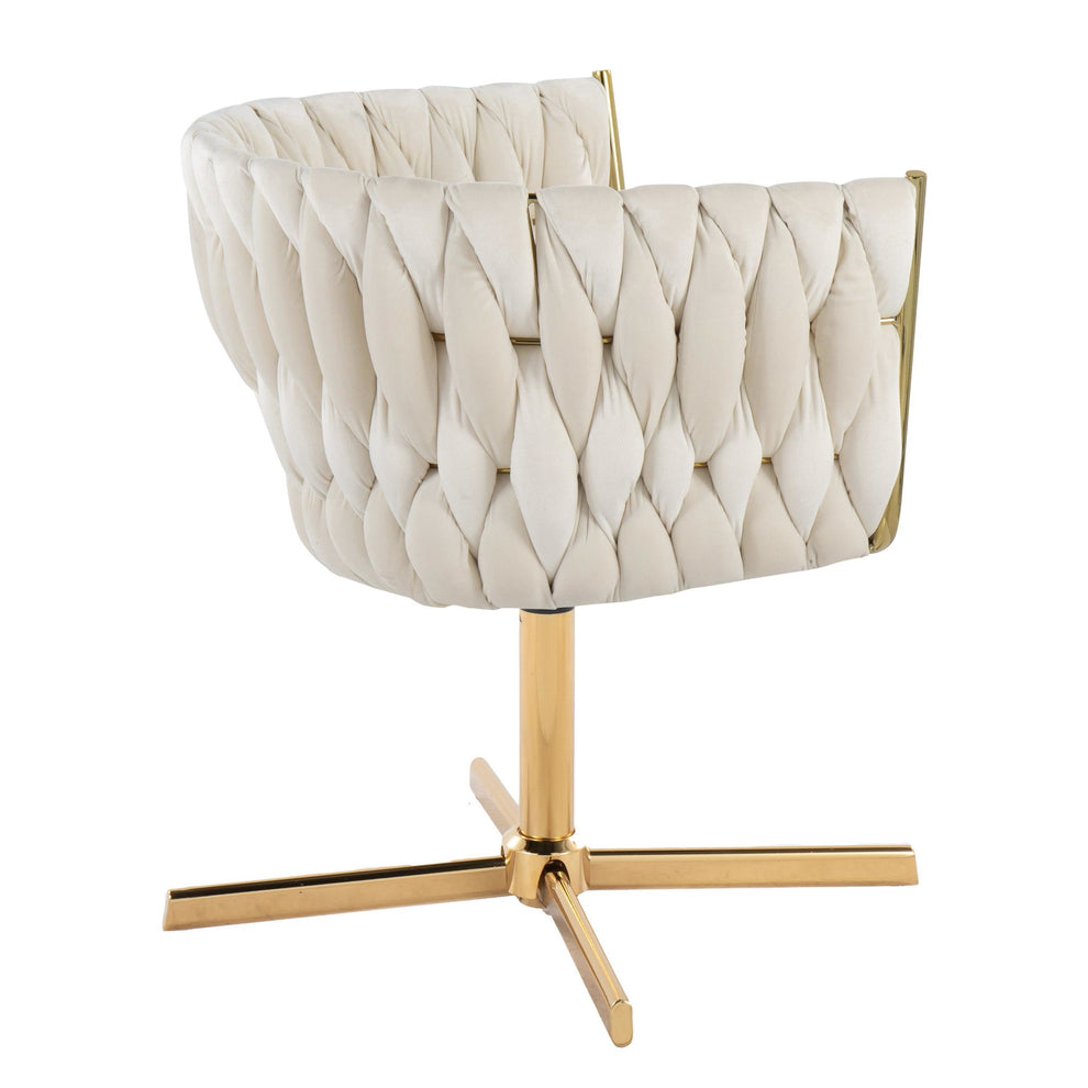 Braided Renee Swivel Accent Chair Green By LumiSource | Accent Chairs | Modishstore - 19
