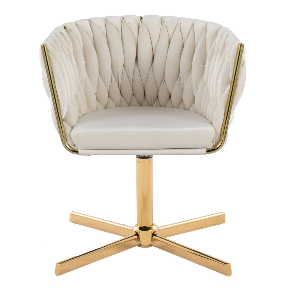 Braided Renee Swivel Accent Chair Green By LumiSource | Accent Chairs | Modishstore - 21