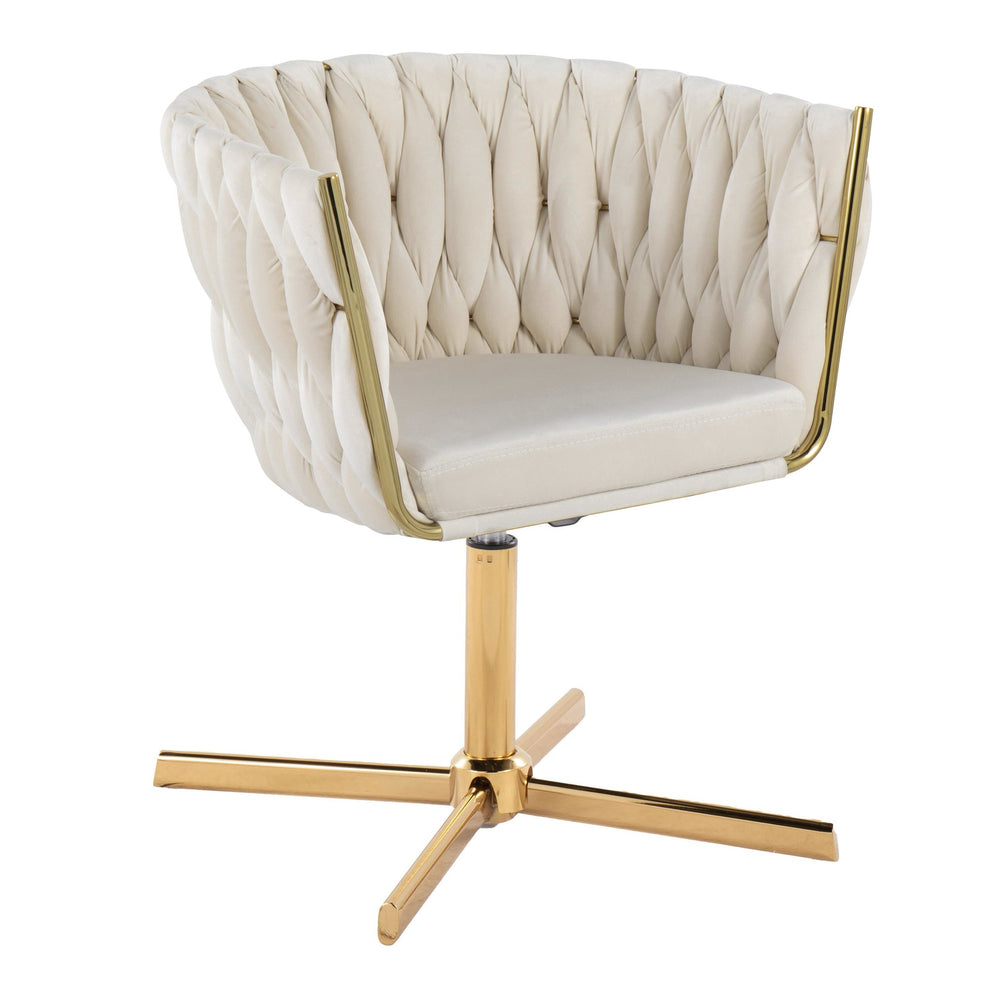 Braided Renee Swivel Accent Chair Green By LumiSource | Accent Chairs | Modishstore - 17
