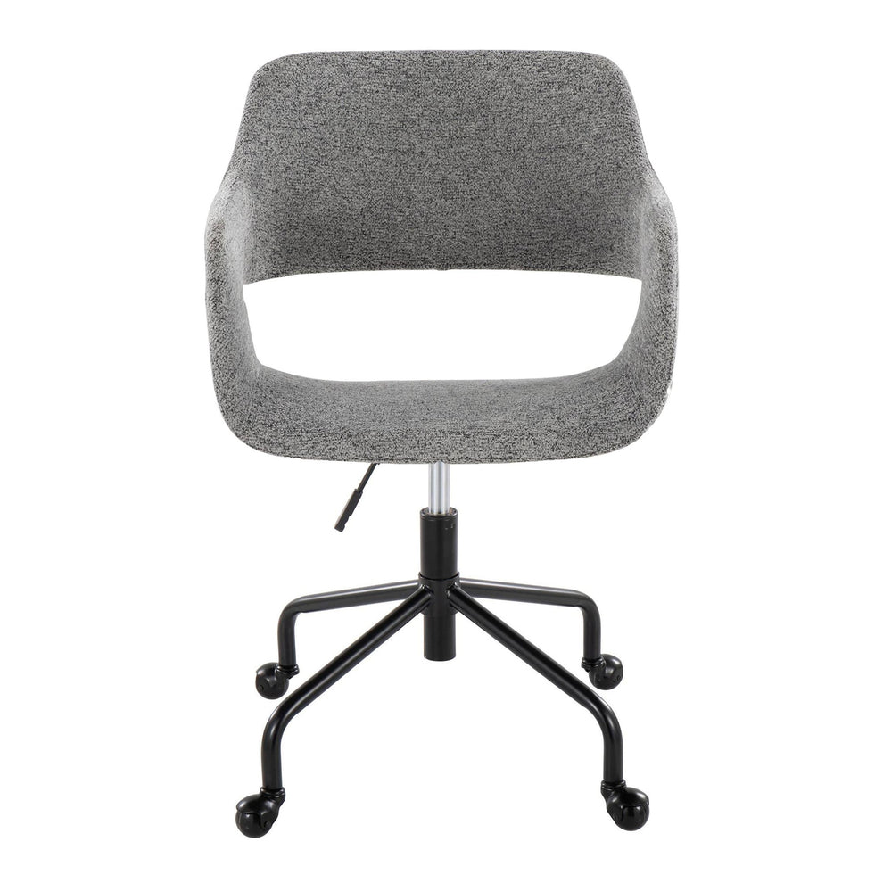 Margarite Contemporary Adjustable Office Chair in Black Metal and Grey Fabric By LumiSource | Office Chairs | Modishstore - 8