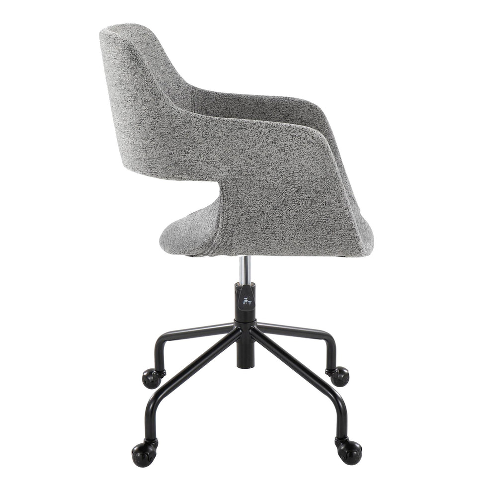 Margarite Contemporary Adjustable Office Chair in Black Metal and Grey Fabric By LumiSource | Office Chairs | Modishstore - 5