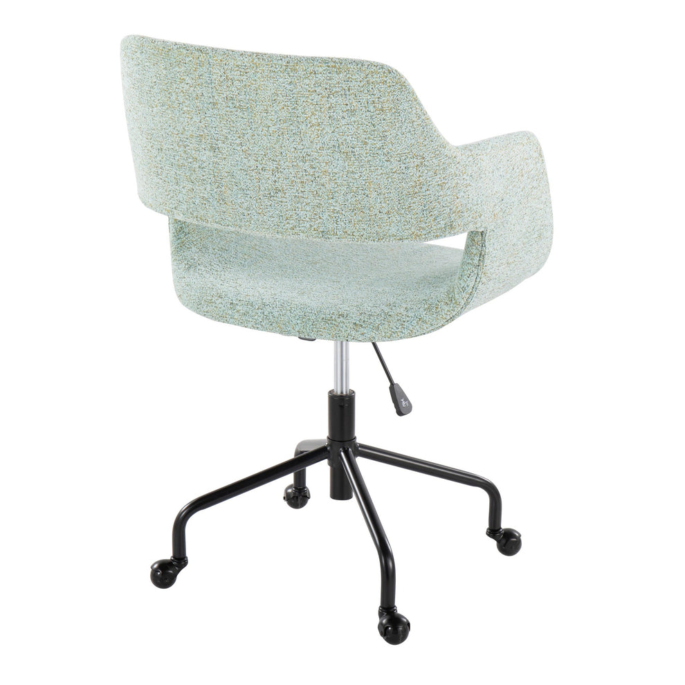 Margarite Contemporary Adjustable Office Chair in Black Metal and Grey Fabric By LumiSource | Office Chairs | Modishstore - 14