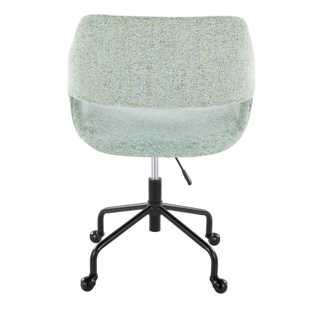 Margarite Contemporary Adjustable Office Chair in Black Metal and Grey Fabric By LumiSource | Office Chairs | Modishstore - 15