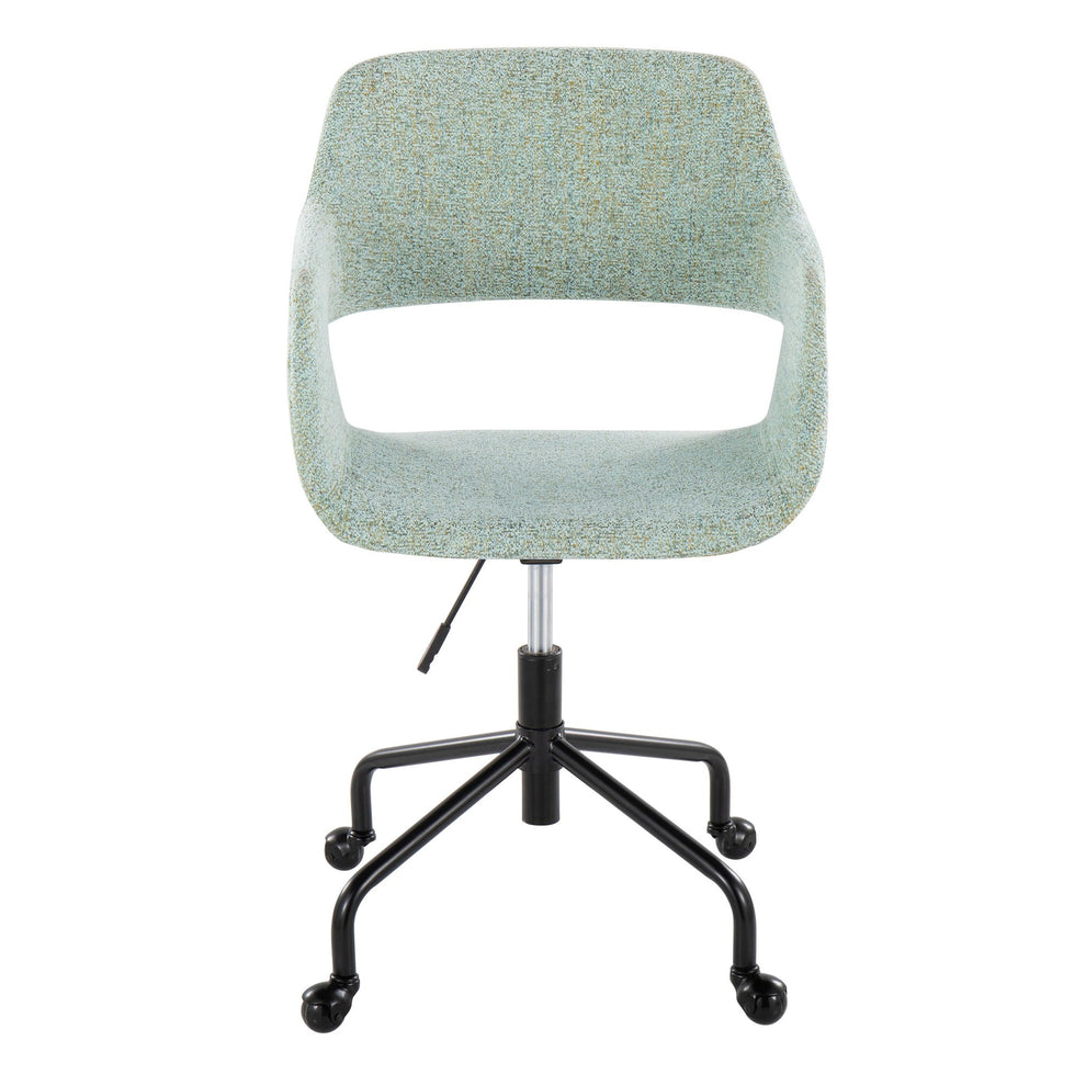 Margarite Contemporary Adjustable Office Chair in Black Metal and Grey Fabric By LumiSource | Office Chairs | Modishstore - 16