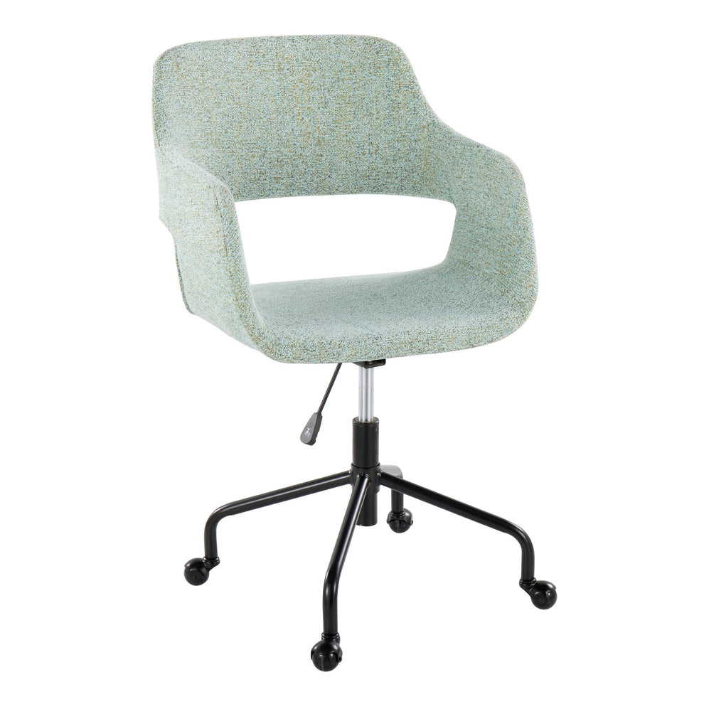 Margarite Contemporary Adjustable Office Chair in Black Metal and Grey Fabric By LumiSource | Office Chairs | Modishstore - 9