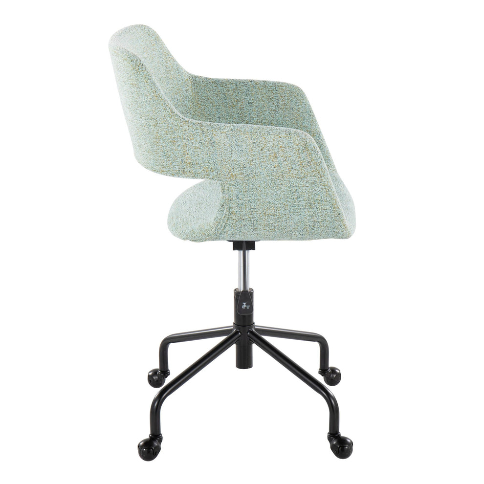 Margarite Contemporary Adjustable Office Chair in Black Metal and Grey Fabric By LumiSource | Office Chairs | Modishstore - 13