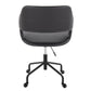 Margarite Contemporary Adjustable Office Chair in Black Metal and Black Faux Leather By LumiSource | Office Chairs | Modishstore - 7