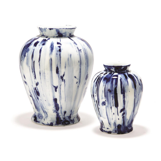 Blue Circles Vase Set Of 2 By Tozai Home | Vases | Modishstore