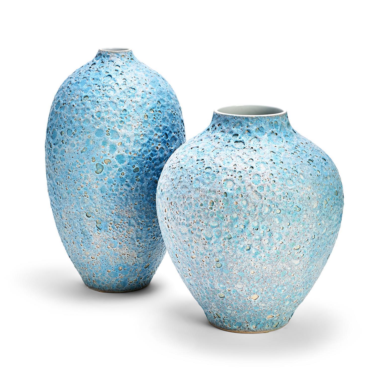 Turquoise Texture Vase Set Of 2 By Tozai Home | Vases | Modishstore