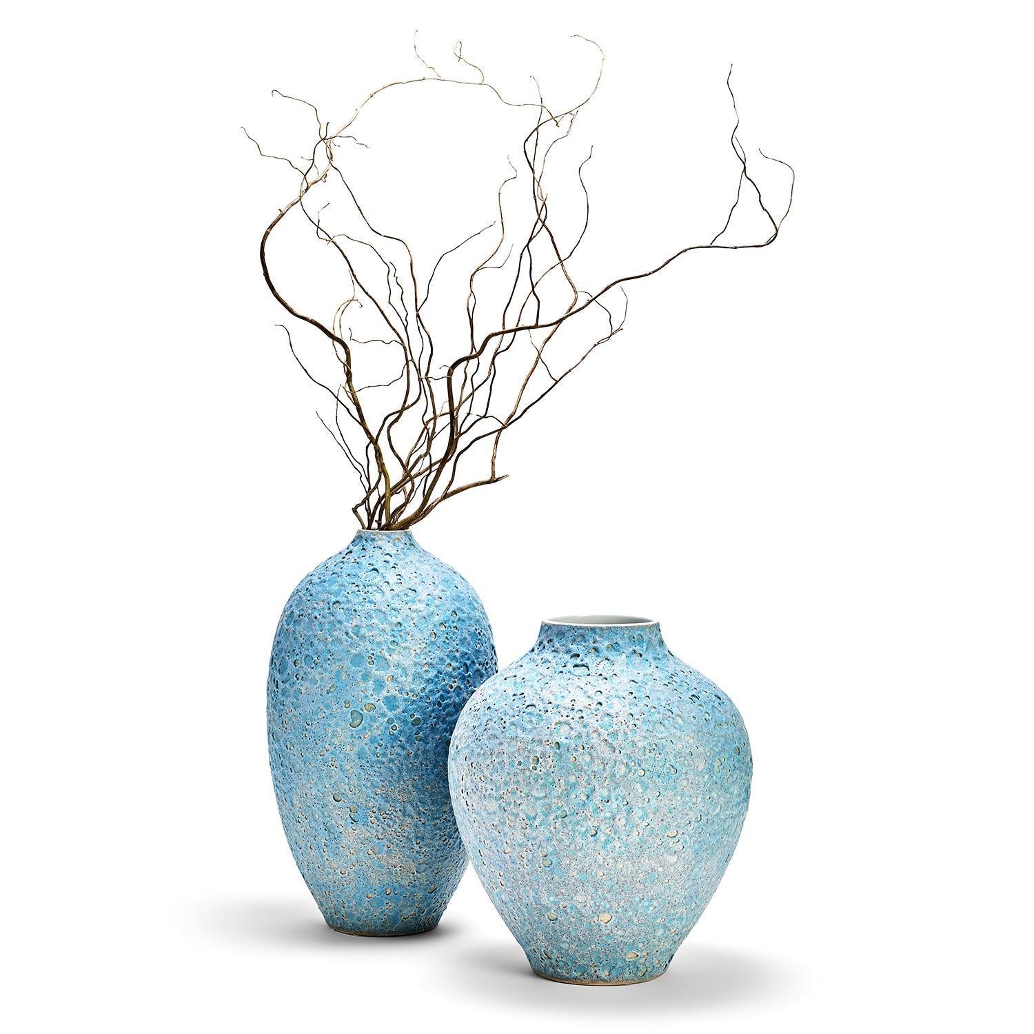 Turquoise Texture Vase Set Of 2 By Tozai Home | Vases | Modishstore -2