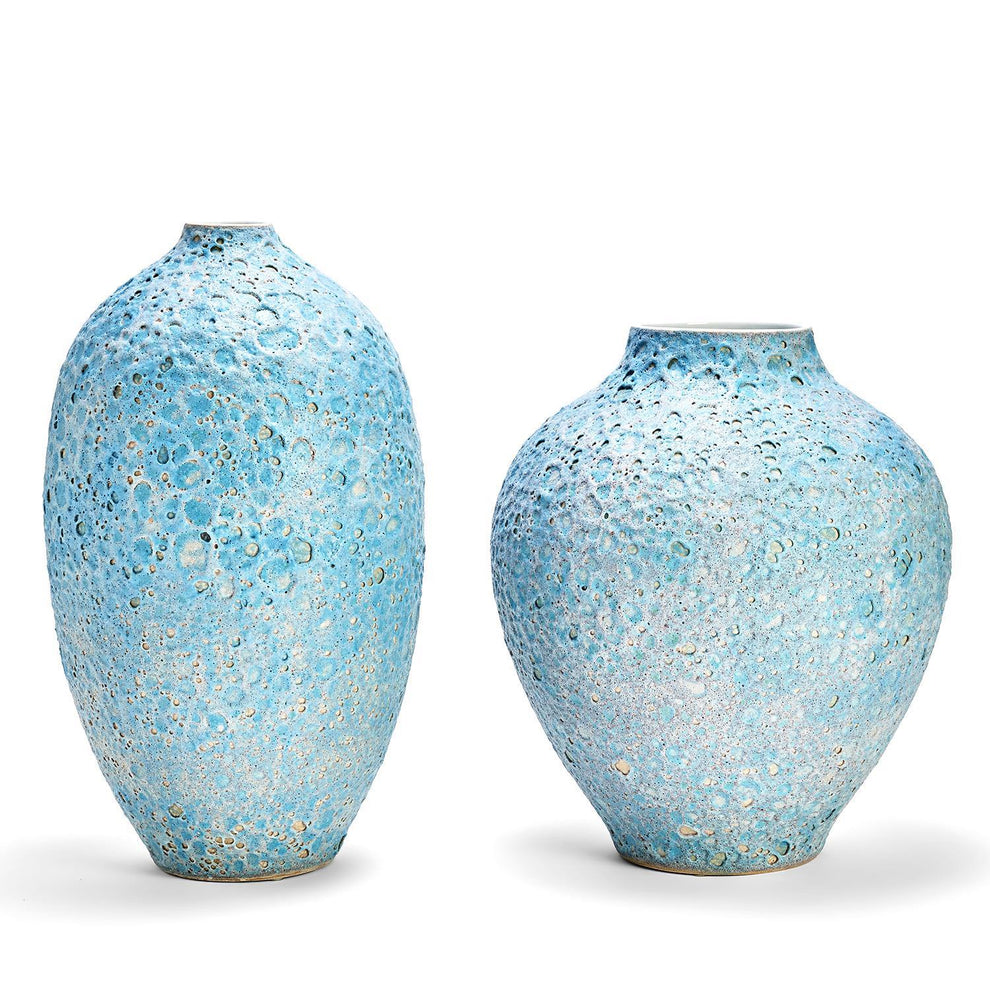 Turquoise Texture Vase Set Of 2 By Tozai Home | Vases | Modishstore - 3