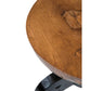 (LS) Kenya solid round teakwood stool with black wood base by Jeffan | Stools | Modishstore - 2