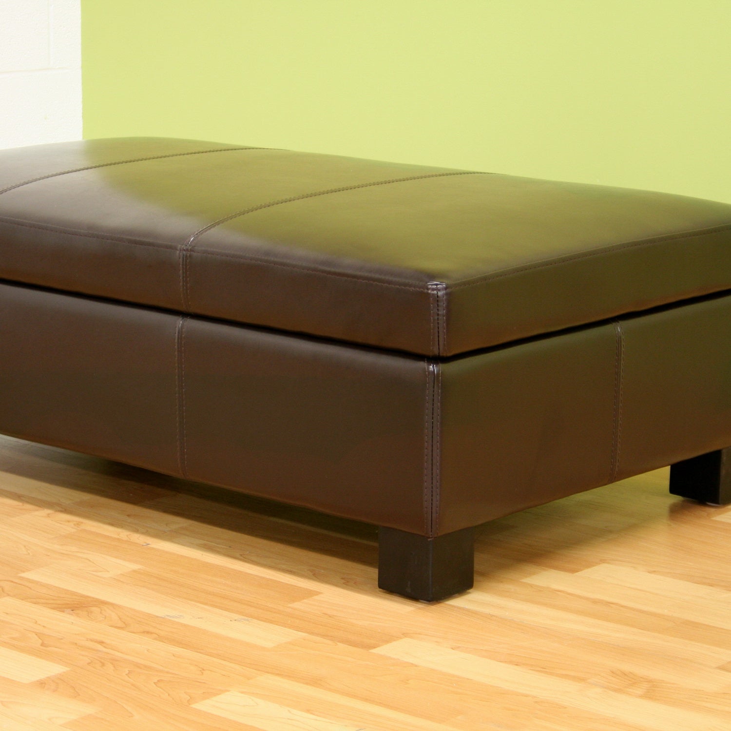 baxton studio gallo dark brown leather storage ottoman | Modish Furniture Store-2