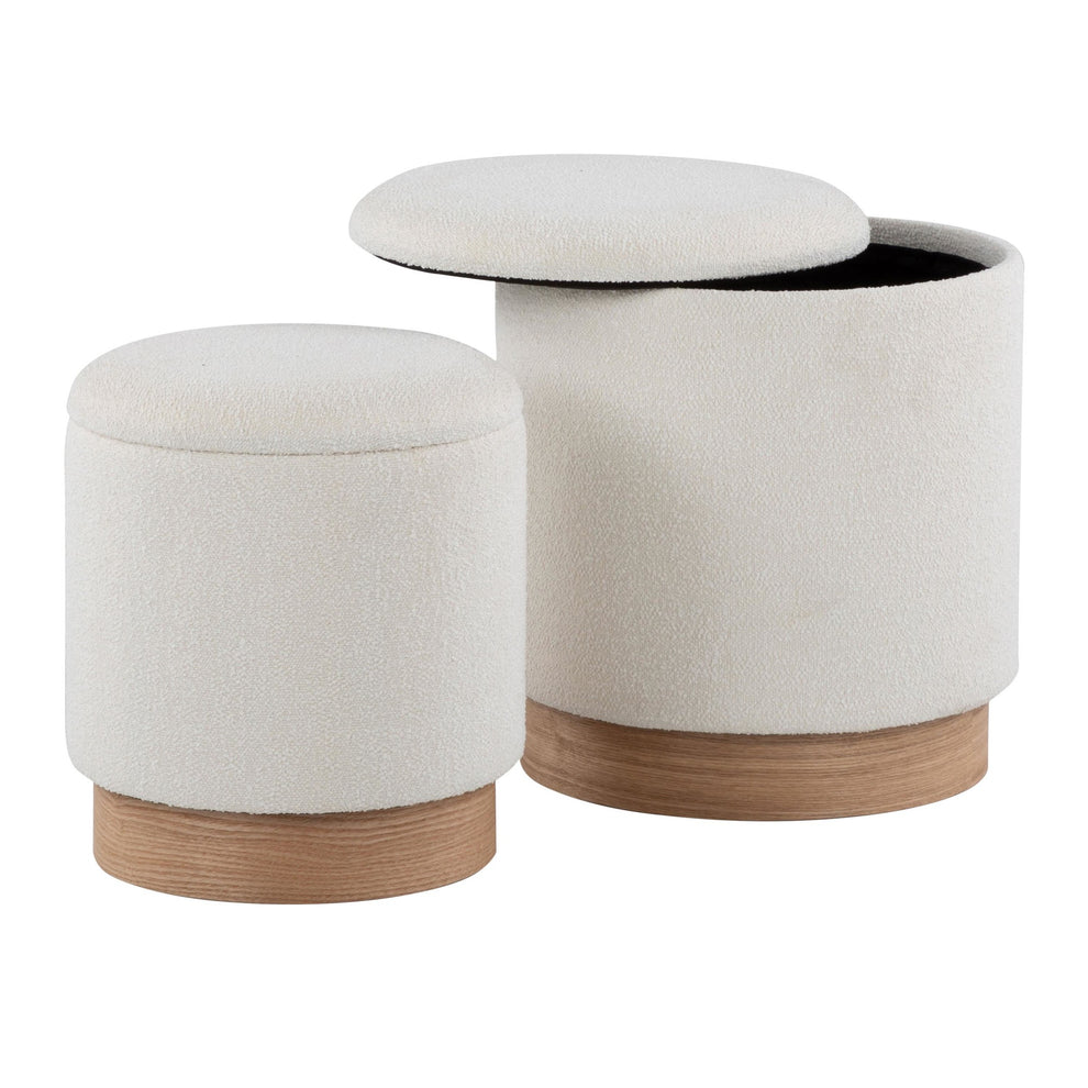 Marla Nesting Ottoman Set Black By LumiSource | Ottomans | Modishstore - 8