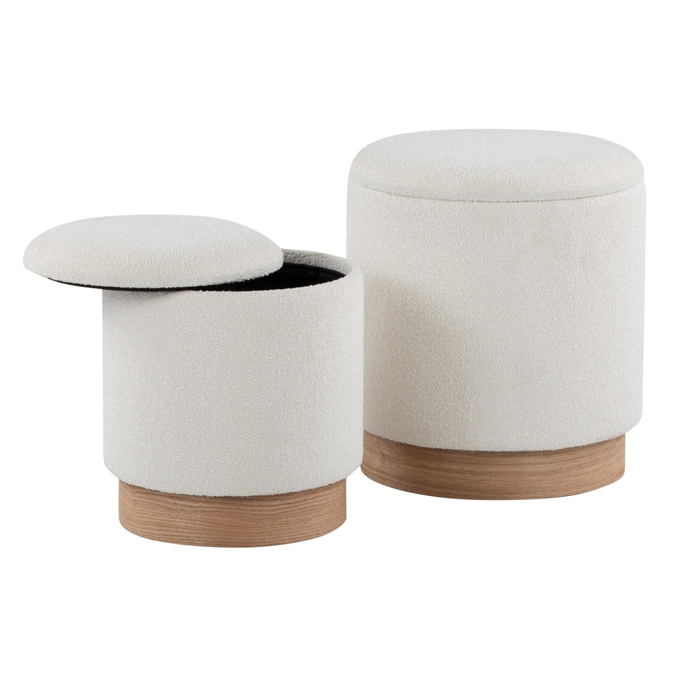 Marla Nesting Ottoman Set Black By LumiSource | Ottomans | Modishstore - 9