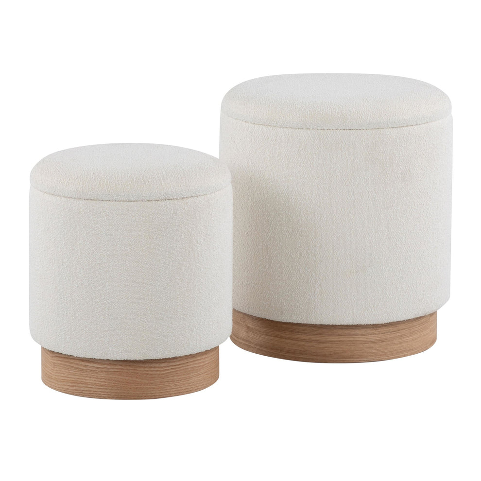 Marla Nesting Ottoman Set Black By LumiSource | Ottomans | Modishstore - 6