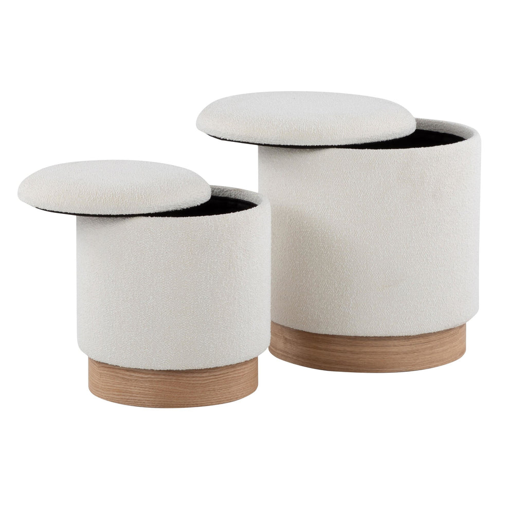Marla Nesting Ottoman Set Black By LumiSource | Ottomans | Modishstore - 7