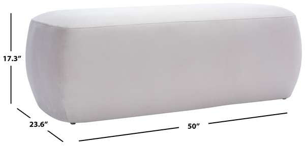 Safavieh Whitley Rectangular Ottoman - Greige | Ottomans | Modishstore - 3