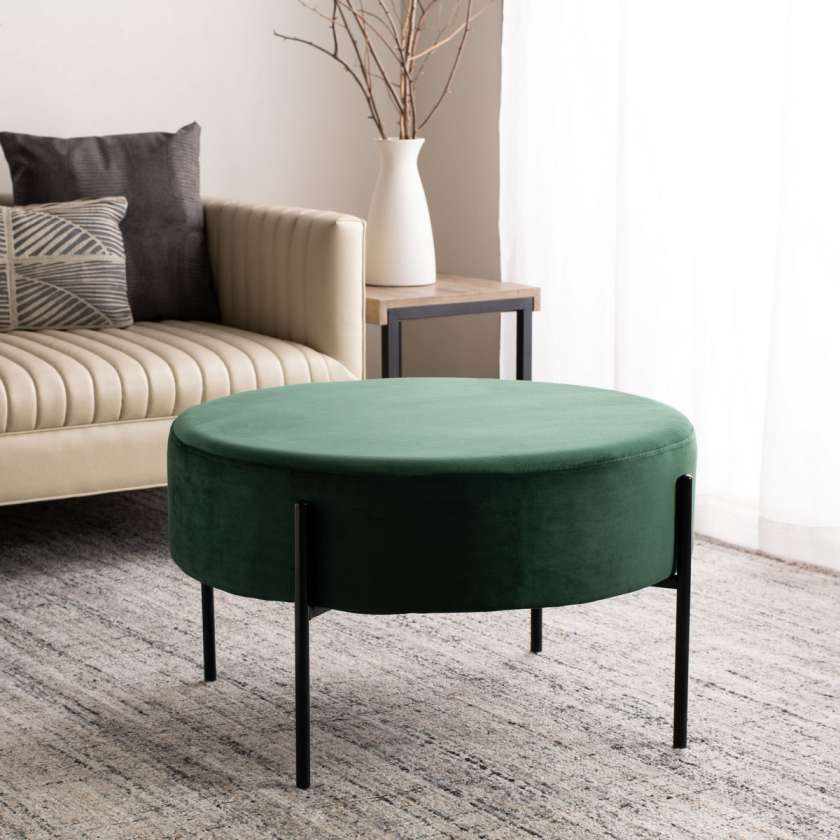 Safavieh Lisbon Round Cocktail Ottoman | Ottomans | Modishstore - 2