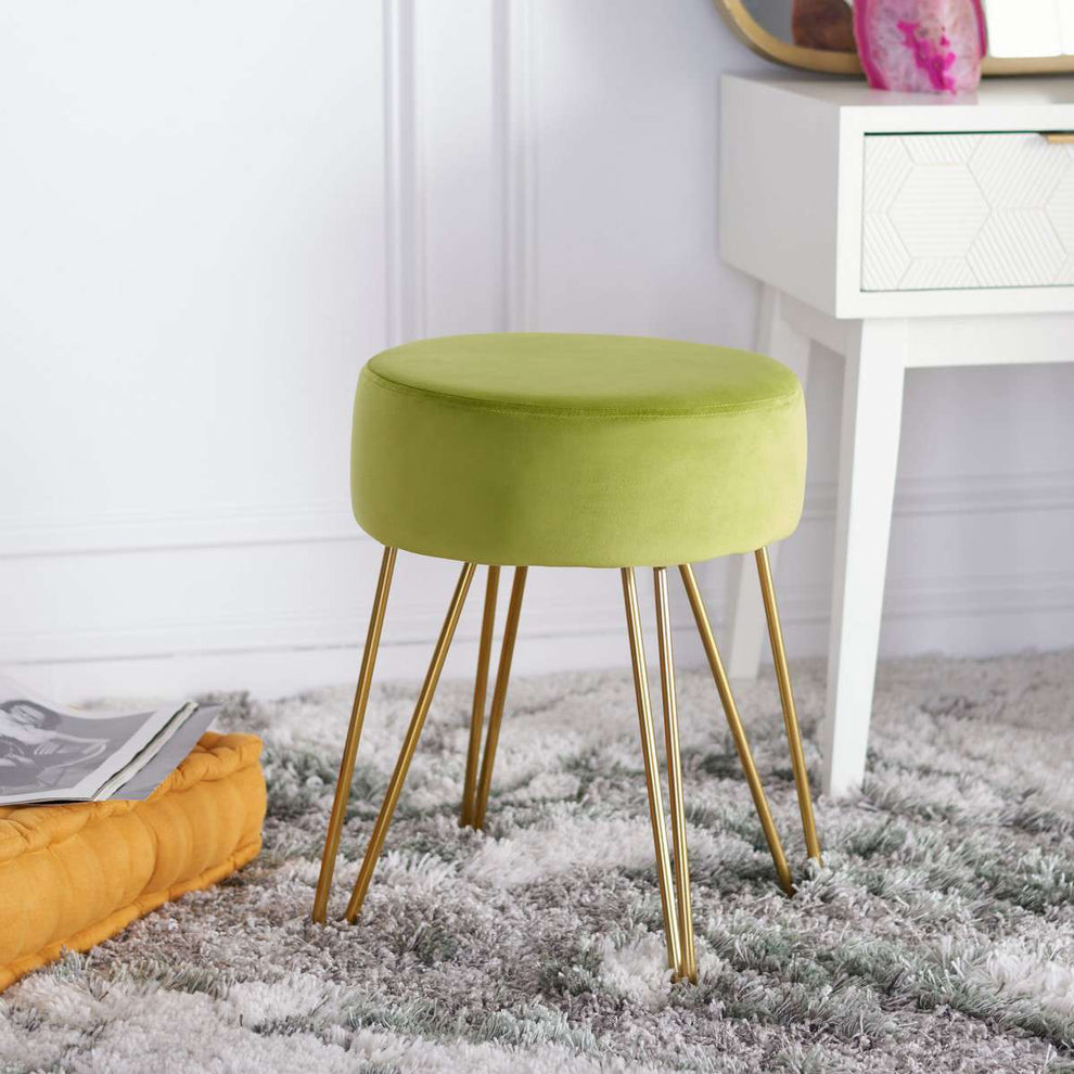 Safavieh Abrea Round Ottoman - Pear | Ottomans | Modishstore - 4