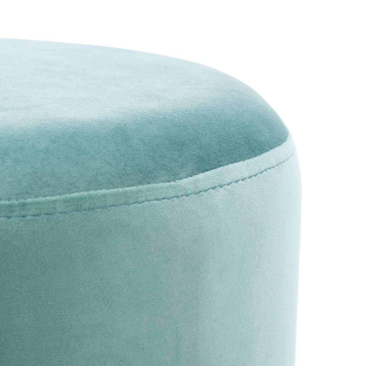Safavieh Azai Round Ottoman - Seafoam | Ottomans | Modishstore - 2