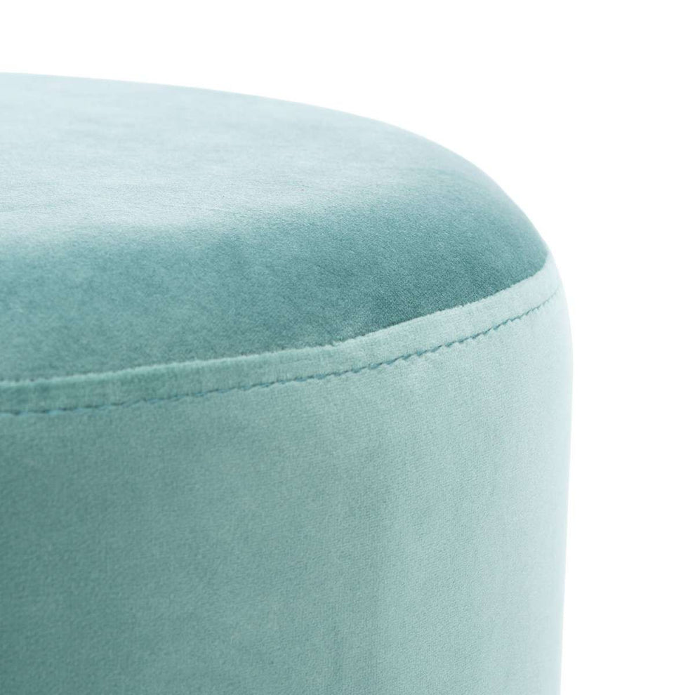 Safavieh Azai Round Ottoman - Seafoam | Ottomans | Modishstore - 2