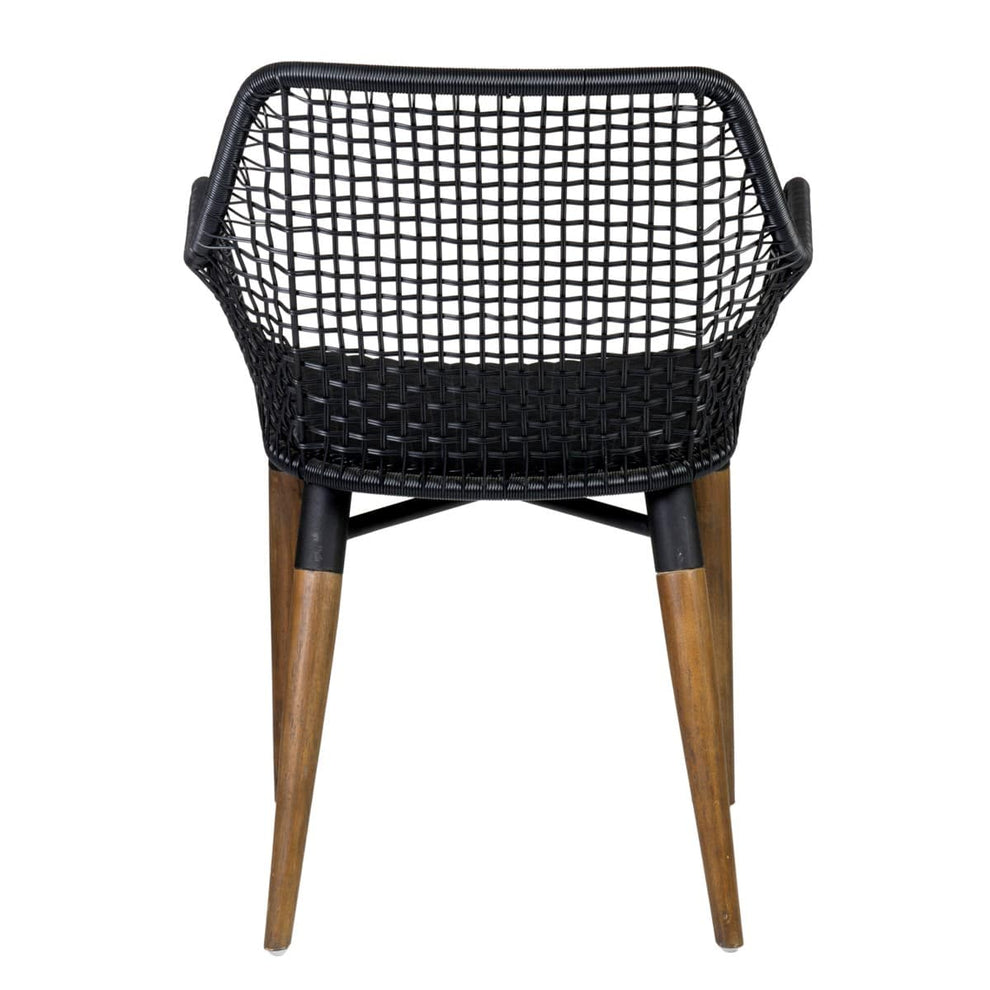 Outdoor Mercury Arm Chair With Wood-Teak, Iron, Polypeel Accents Legs Synthetic Rattan by Jeffan | Outdoor Chairs | Modishstore - 3