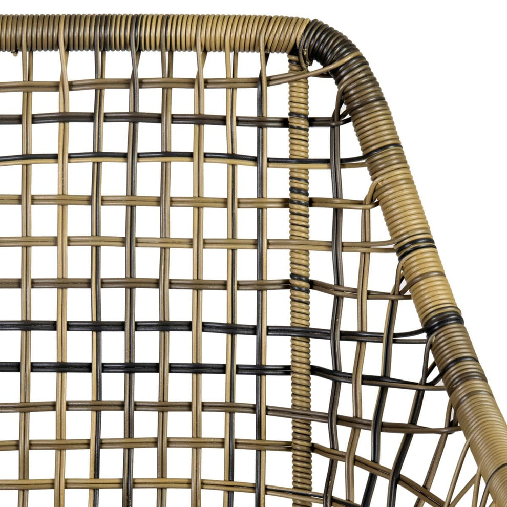 Outdoor Mercury Arm Chair With Wood-Teak, Iron, Polypeel Accents Legs Synthetic Rattan by Jeffan | Outdoor Chairs | Modishstore - 10