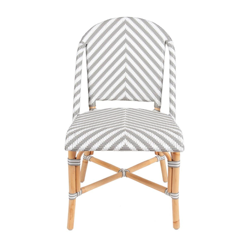 Ezra Bistro Side Chair, Grey and White Set of 2 by Jeffan | Outdoor Chairs | Modishstore