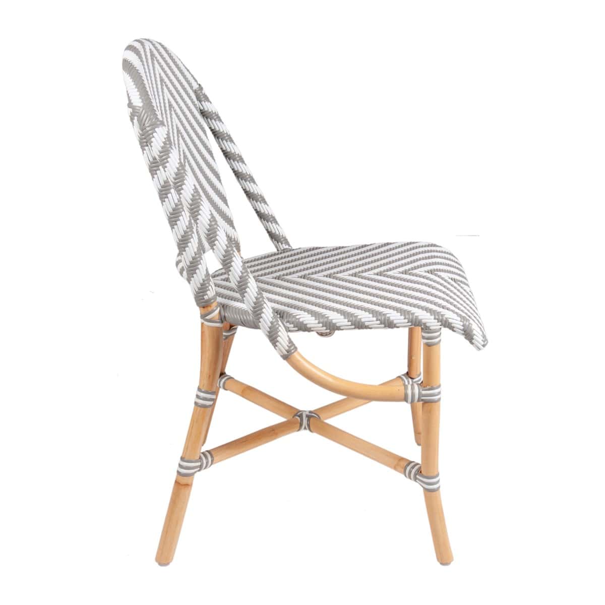 Ezra Bistro Side Chair, Grey and White Set of 2 by Jeffan | Outdoor Chairs | Modishstore - 2