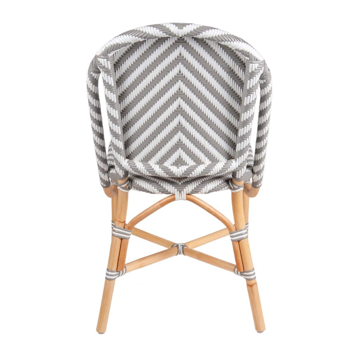 Ezra Bistro Side Chair, Grey and White Set of 2 by Jeffan | Outdoor Chairs | Modishstore - 4