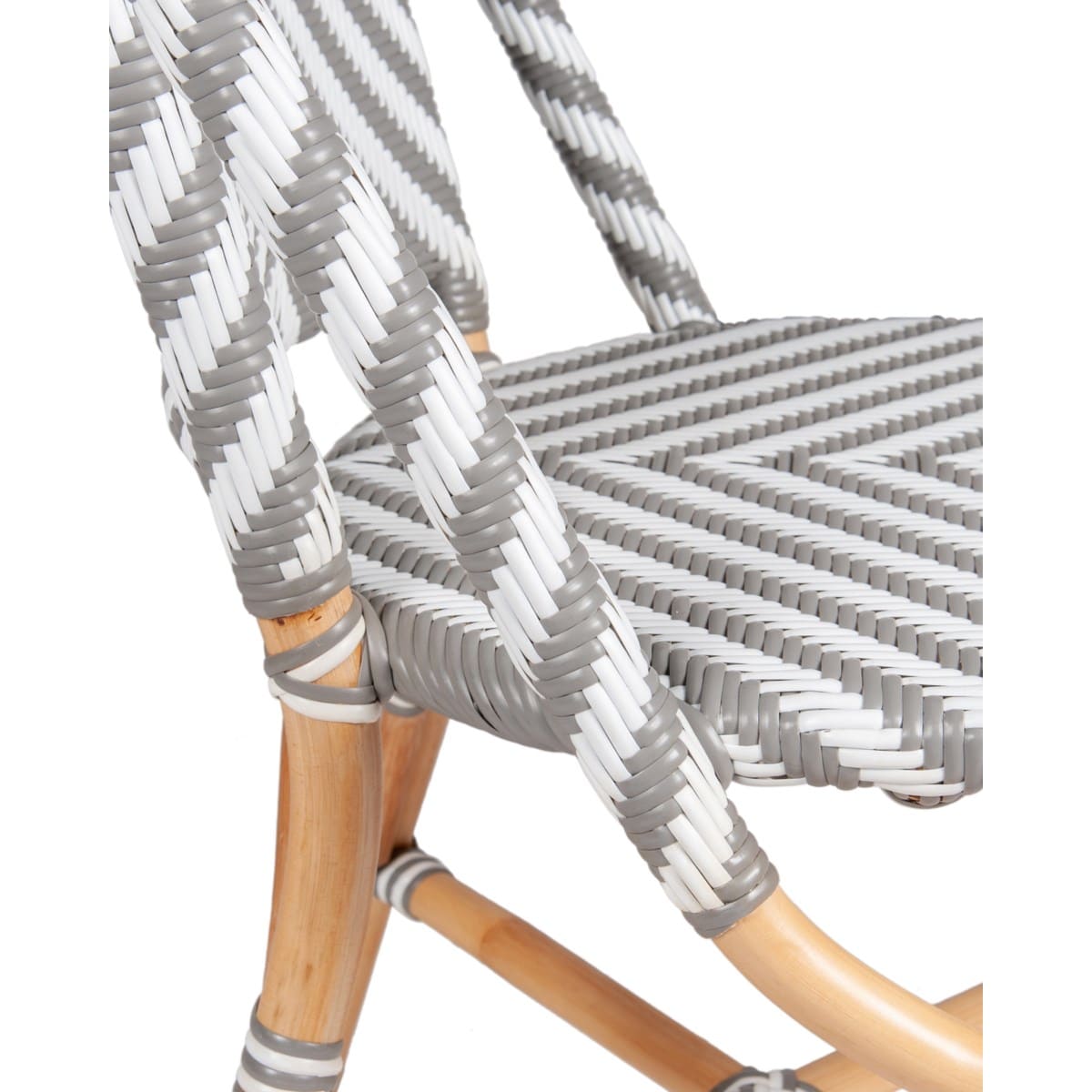 Ezra Bistro Side Chair, Grey and White Set of 2 by Jeffan | Outdoor Chairs | Modishstore - 3