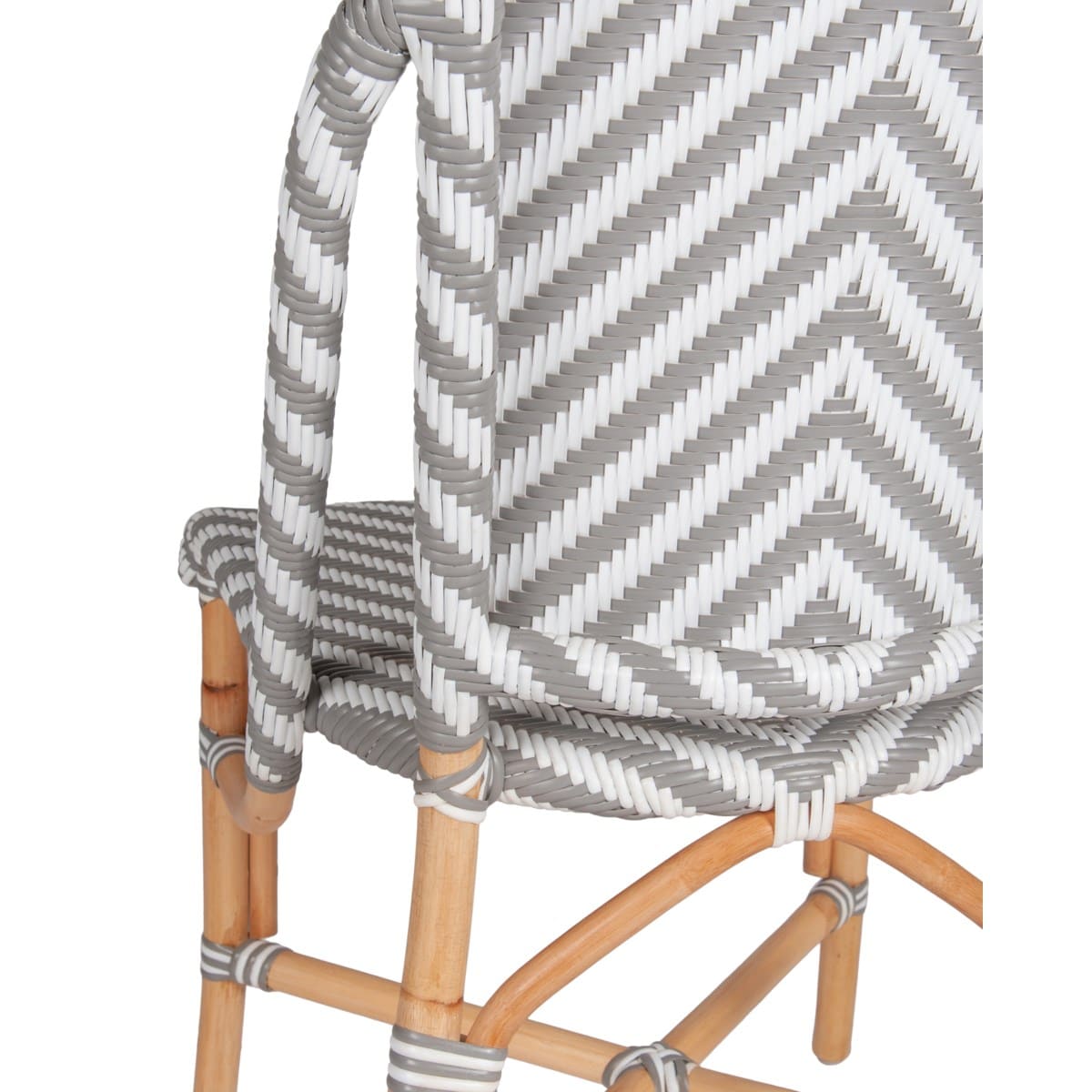 Ezra Bistro Side Chair, Grey and White Set of 2 by Jeffan | Outdoor Chairs | Modishstore - 6
