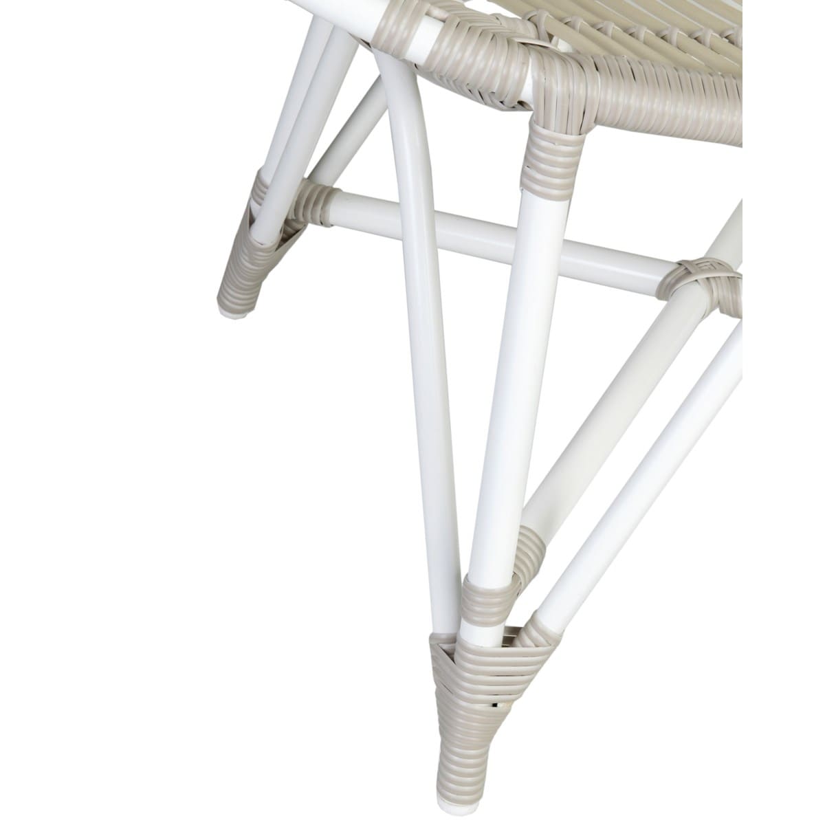 St Lucia Outdoor Rattan Synthetic Round Chair - White/Taupe by Jeffan | Outdoor Chairs | Modishstore - 4