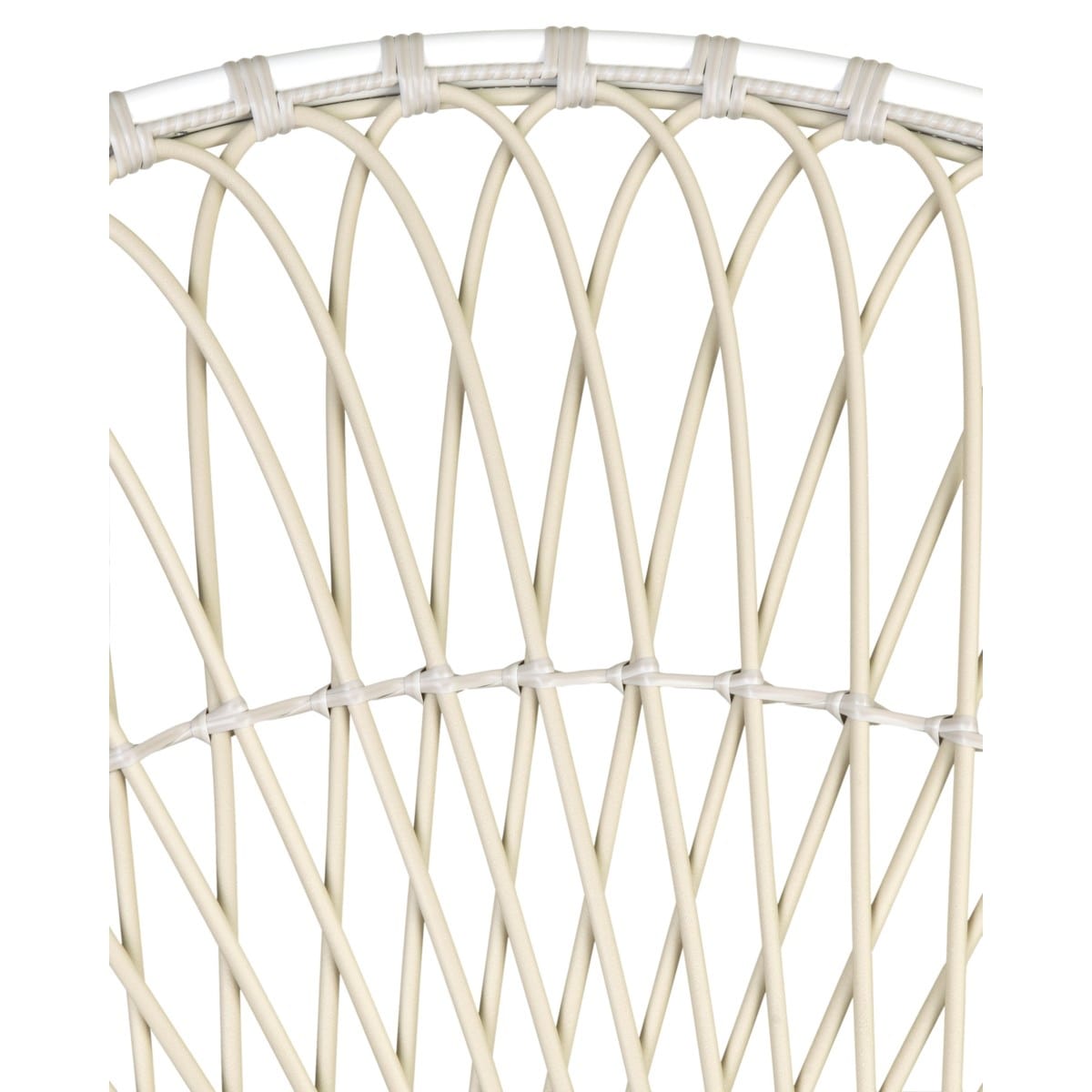 St Lucia Outdoor Rattan Synthetic Round Chair - White/Taupe by Jeffan | Outdoor Chairs | Modishstore - 5