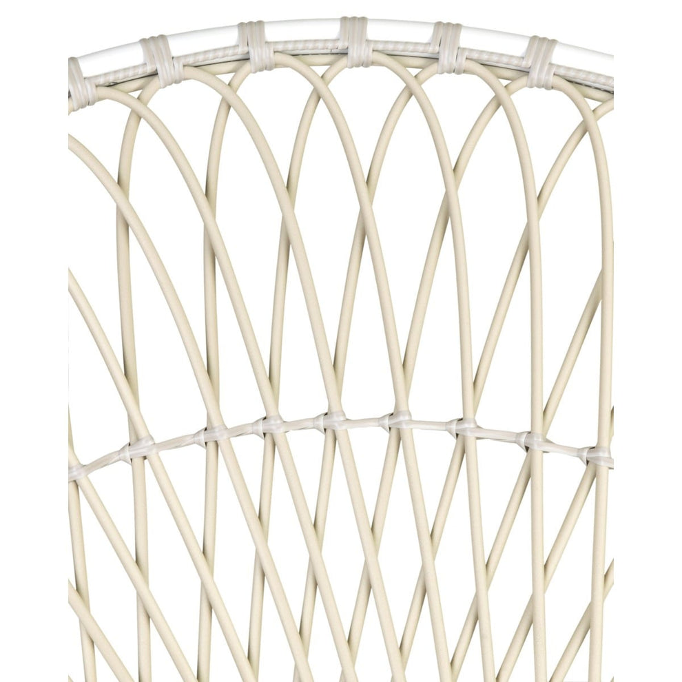 St Lucia Outdoor Rattan Synthetic Round Chair - White/Taupe by Jeffan | Outdoor Chairs | Modishstore - 5