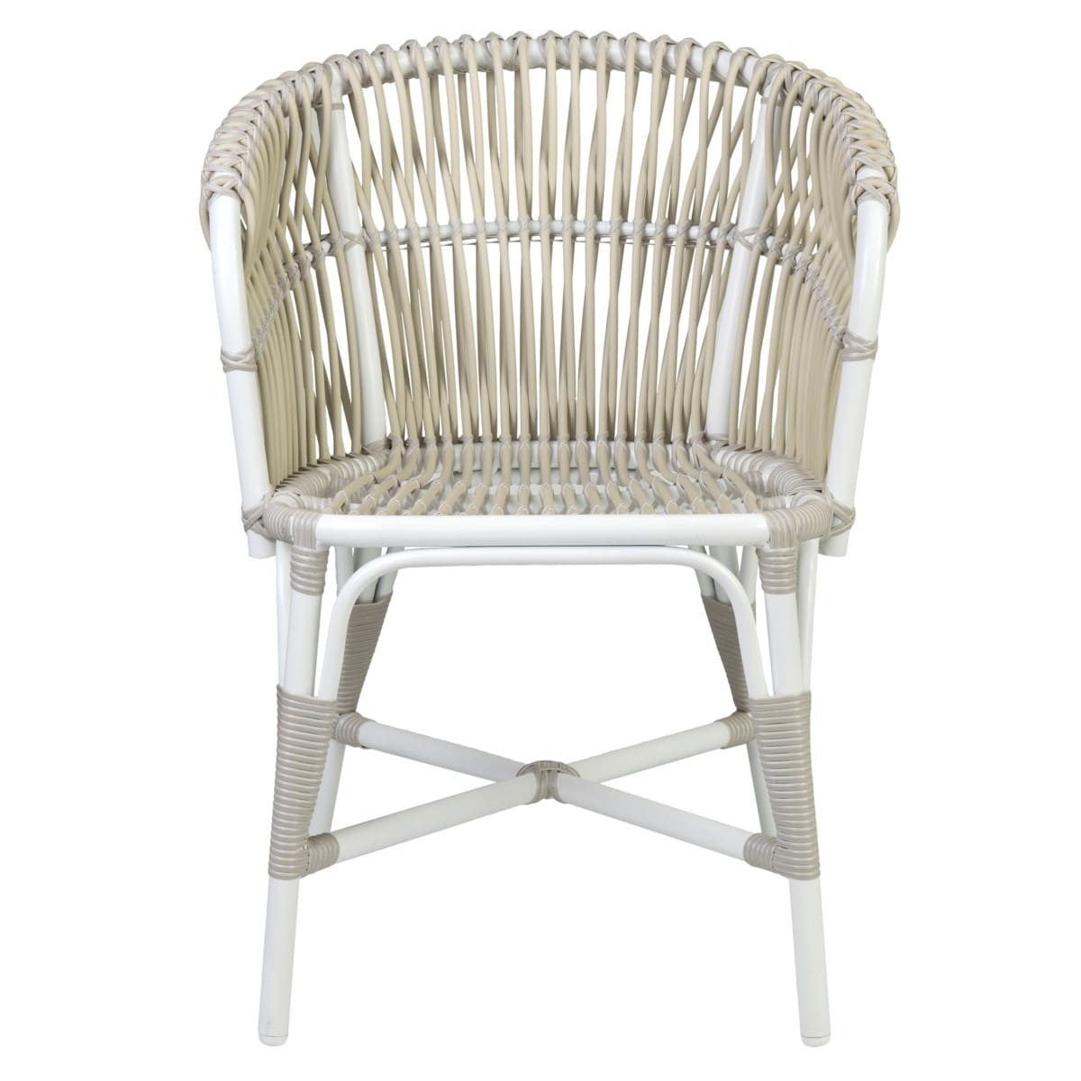 St. Martin Outdoor Round Rattan Synthetic Back Occasional Chair by Jeffan | Outdoor Chairs | Modishstore