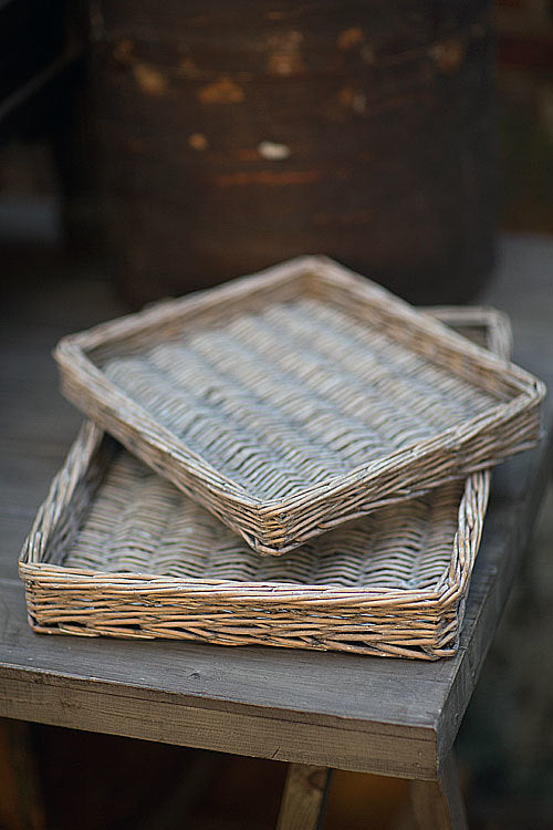 Set of Two Willow Trays