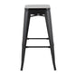 Oregon Contemporary Barstool in Black Steel and Black Wood By LumiSource - Set of 2 | Bar Stools | Modishstore - 8
