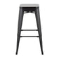 Oregon Contemporary Barstool in Black Steel and Black Wood By LumiSource - Set of 2 | Bar Stools | Modishstore - 2