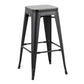 Oregon Contemporary Barstool in Black Steel and Black Wood By LumiSource - Set of 2 | Bar Stools | Modishstore - 5