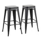 Oregon Contemporary Barstool in Black Steel and Black Wood By LumiSource - Set of 2 | Bar Stools | Modishstore